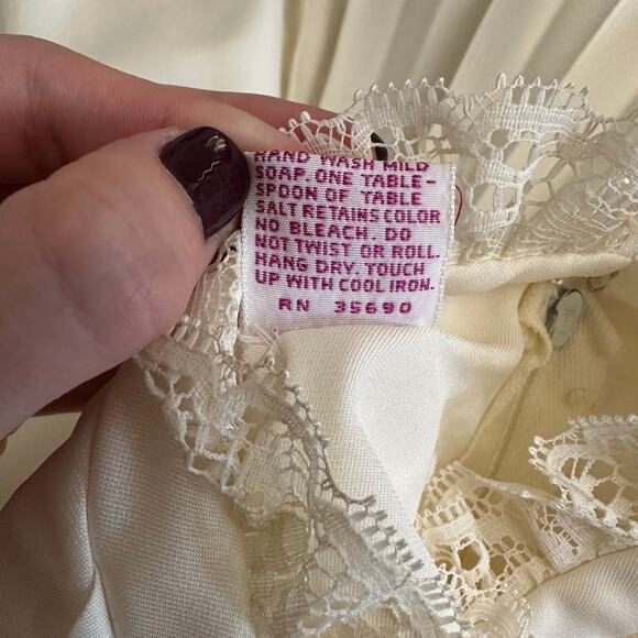 Vintage Dorissa of‎ Miami Girls White Pleated Lace Dress Size 6X Embroidered - Picture 10 of 13